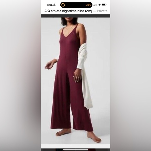 Athleta V-Neck Nighttime Bliss Sleep Romper Sz L - Picture 9 of 9